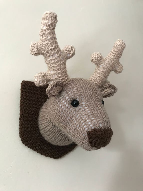 Deer Head Knitting Pattern Faux Taxidermy Animal Head Moose Etsy