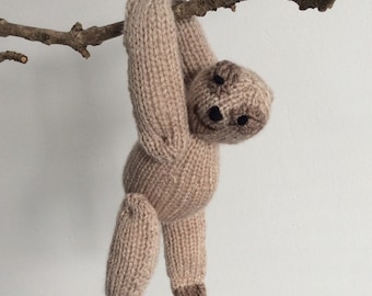 sloth knitting pattern plushie soft toy pattern stuffed animal tutorial pdf download