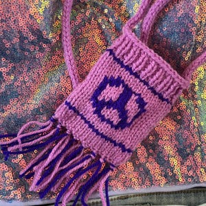 Peace Mini Bag Knitting pattern / Girls handbag purse tutorial / Festival Phone pouch gift PDF download