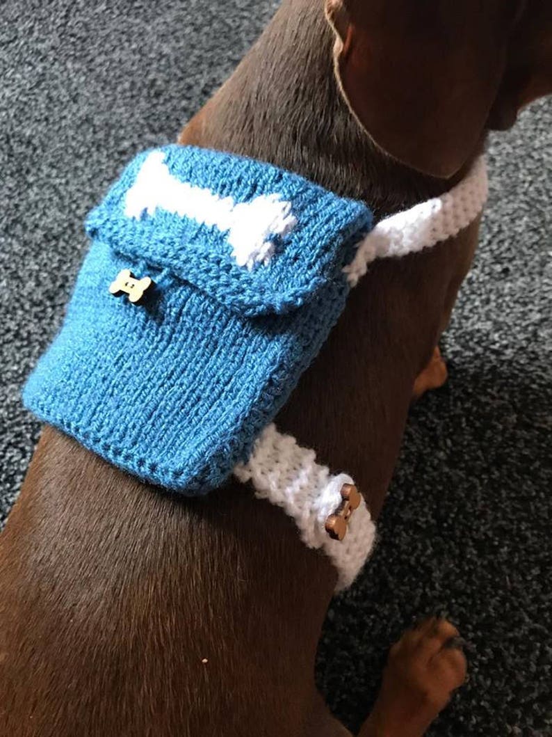 Knitting Pattern Small Dog Backpack Back Pack Bag Dog Etsy