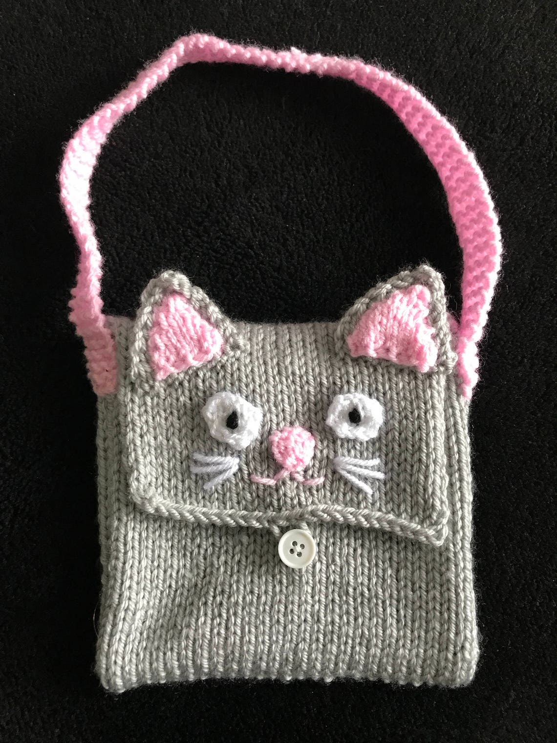 Kids Cat bag Knitting pattern Girls handbag purse tutorial Etsy