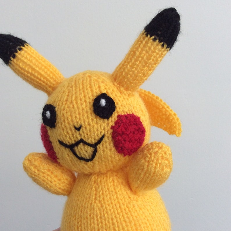 pikachu knitting pattern pokemon doll amigurumi pattern pdf download pokemon stuffed toy image 3