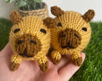 Capybara Toy Knitting Pattern, mini guinea pig toy PDF Download, Easy Fun kids plushie Knitting Pattern