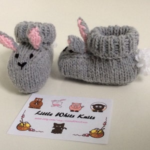 Handmade knitted Rabbit Baby Booties, newborn-12 months image 4