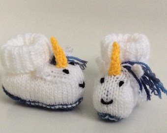 Unicorn baby booties knitting pattern animal baby boots shoes socks boy baby girl baby slippers winter gift