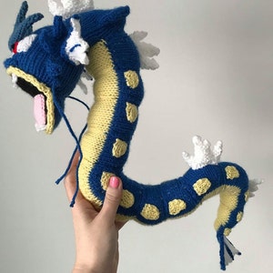 Gyarados Pokemon Strickanleitung Stofftier Pokemon Amigurumi Häkeltier Kuscheltier Strickanleitung Drache Plüschtier niedlich Bild 4