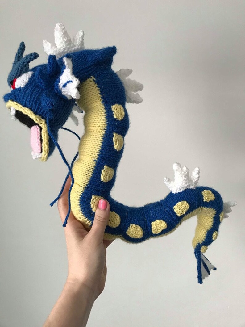 Gyarados Pokemon Strickanleitung Stofftier Pokemon Amigurumi Häkeltier Kuscheltier Strickanleitung Drache Plüschtier niedlich Bild 4