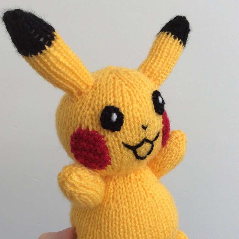 pikachu knitting pattern pokemon doll amigurumi pattern pdf download pokemon stuffed toy image 2