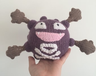 Koffing pokemon knitting pattern plushie toy childrens soft toy amigurumi knit knitted pdf download