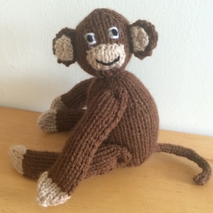 Monkey toy knitting pattern, soft toy pattern plushie pdf amigurumi pattern