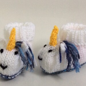 Unicorn knitted baby booties socks shoes gift boots knitted unisex girls baby gift image 2