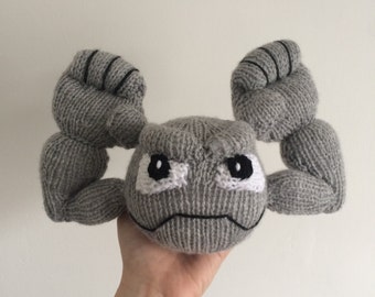 Geodude knitting pattern pokemon pattern knit knitted plushie toy amigurumi