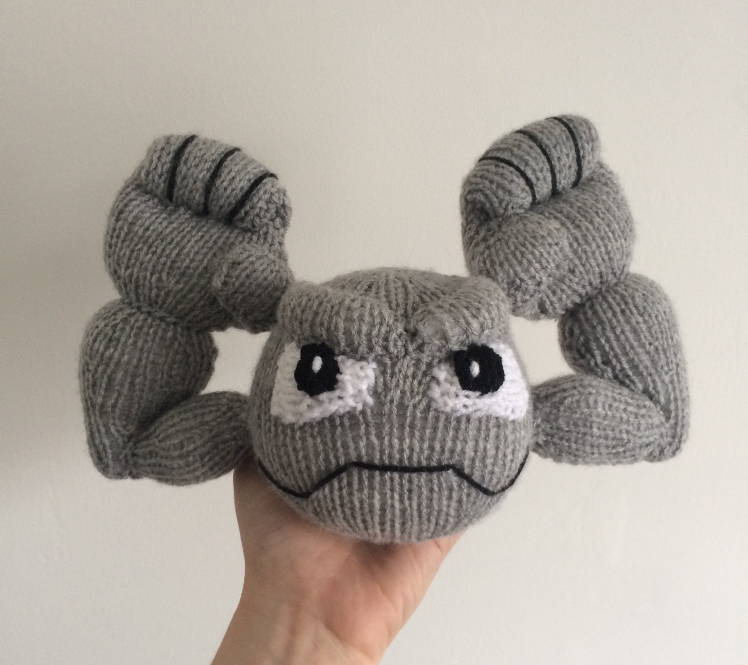 Geodude Knitting Pattern Pokemon Pattern Knit Knitted Plushie Toy