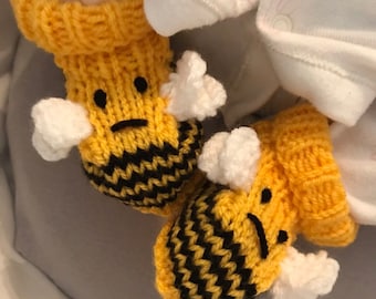 bumblebee baby booties knitting pattern animal baby boots bee shoes socks boy baby girl baby slippers winter gift