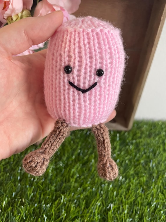 TOYMIS Positive Marshmallow, 3.15 Inch Emotional Support Marshmallow With Inspirational Card Funny Knitted Doll Creative Cute Crochet Toy Positive Life Potato Cheer Up Gift For Home Office Party