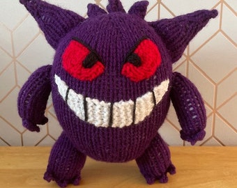 Gengar pokemon knitting pattern soft toy pokemon plush animal stuffed toy plushie cute