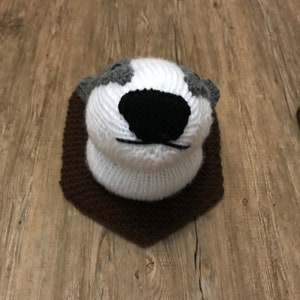 Badger Head Knitting pattern Faux taxidermy animal head bear hunting trophy knit toy woodland knitted pdf download image 3