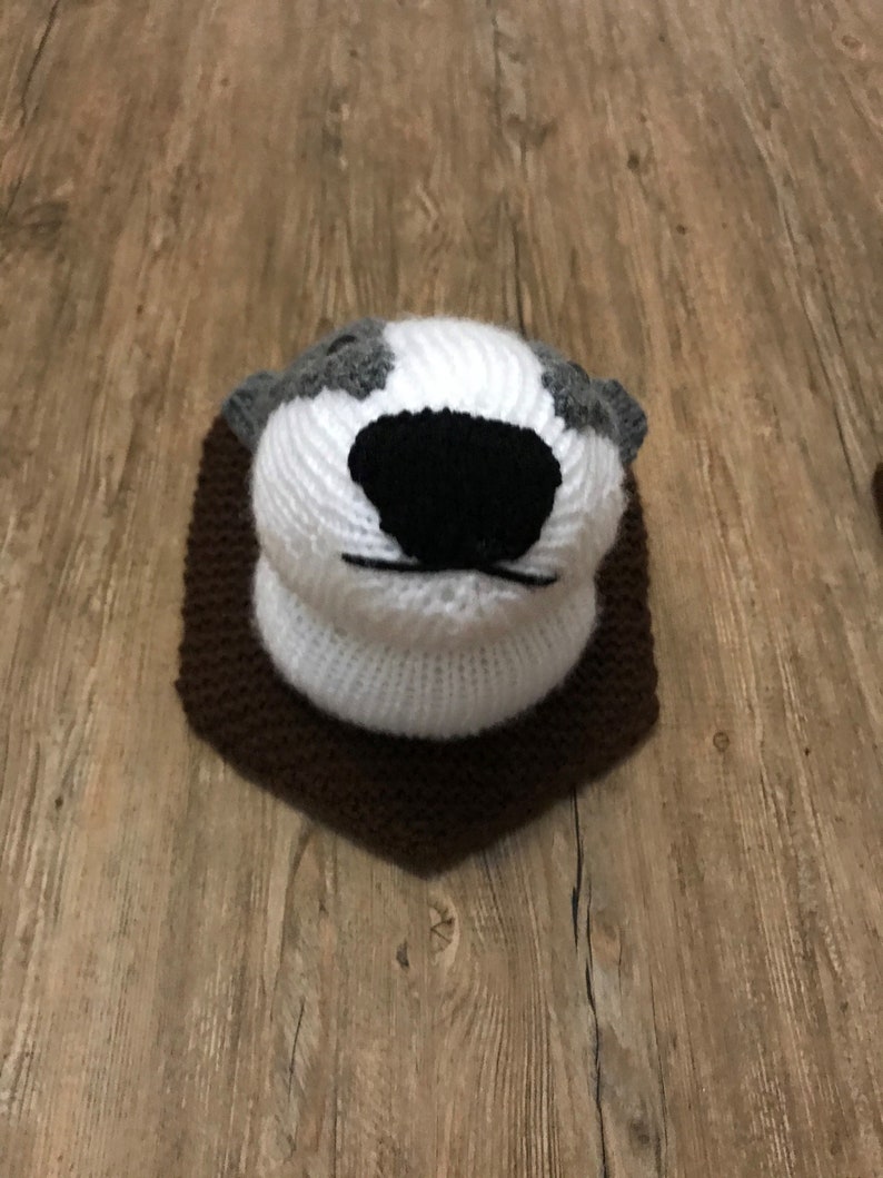 Badger Head Knitting pattern Faux taxidermy animal head bear hunting trophy knit toy woodland knitted pdf download image 3