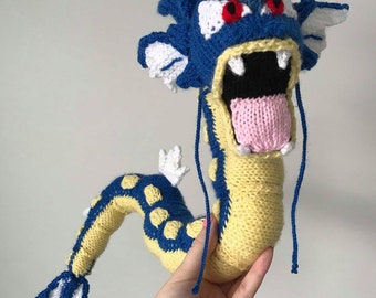 Gyarados pokemon knitting pattern soft toy pokemon amigurumi animal stuffed toy pattern dragon plushie cute