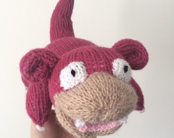 Slowpoke pokemon knitting pattern plushie toy childrens soft toy amigurumi knit knitted pdf download