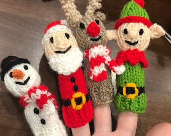 Marionnettes à doigts Noël, marionnettes à doigts en feutre, jeu de doigts - France