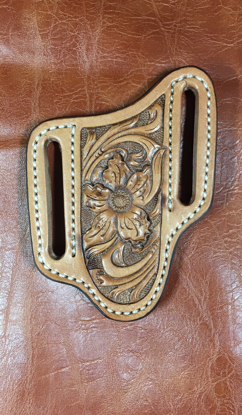 Slanted Pocket Knife Belt Sheath / Pancake Knife Sheath / Etsy