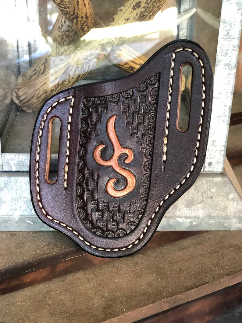 Custom Slanted Trapper Knife Belt Sheath / Pancake Knife Etsy