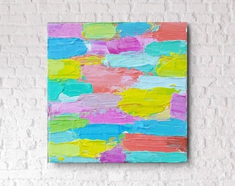 Mini original rainbow abstract art