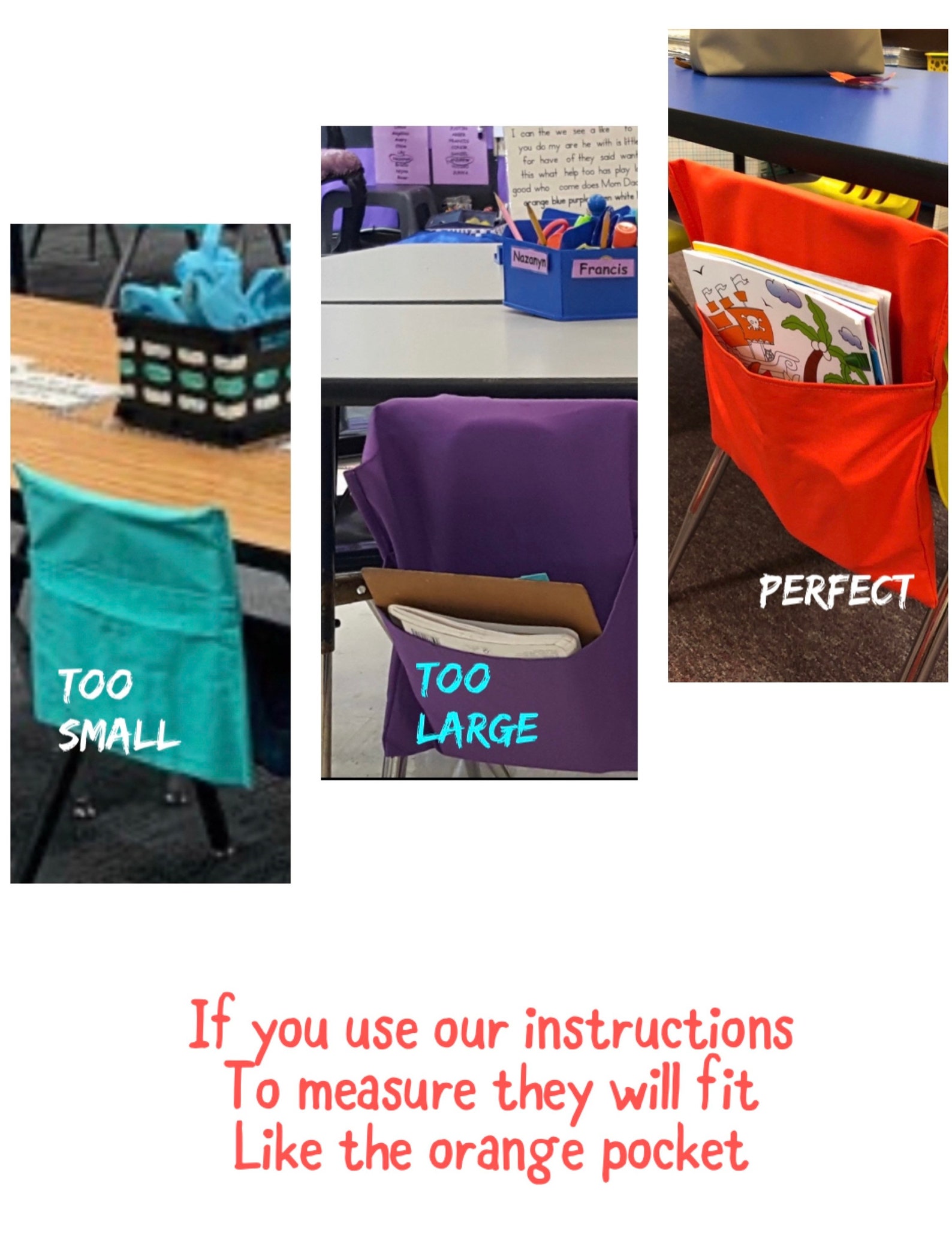 28 Small Canvas Count Chair Pockets Chair Back Pocket Seat Etsy