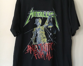 NOS Vtg &#39;88 Metallica And Justice For All Tour Concert Band Tee 80s Brockum 1988