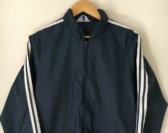 Vtg 70s Adidas Windbreaker Track Jacket Coat Sz M Trefoil 3 Stripes Jumper Run DMC Hip Hop Retro