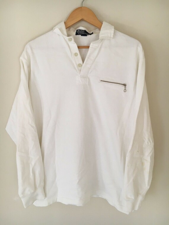 Vtg 90s Polo Ralph Lauren CP RL 92 Sailing Rugby Sz M Cookie Bear 
