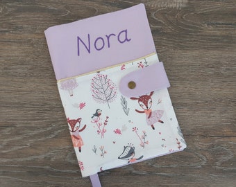 Naissance * Carnet de santé enfant, coton petites demoiselles de la forêt- Sur Commande