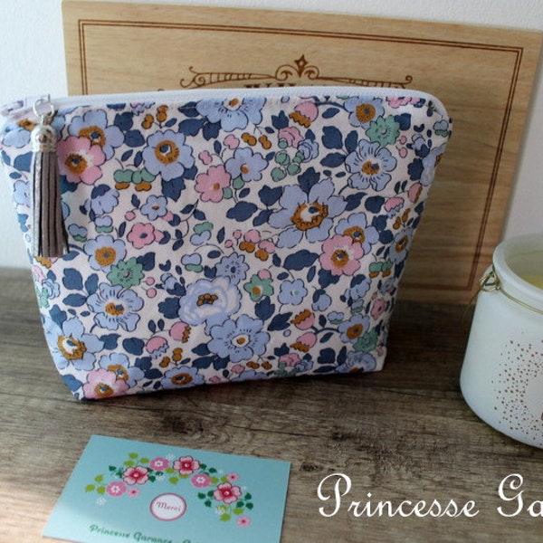 Anniversaire, Pâques, jeune fille * Trousse à maquillage, petit bazar, Liberty of London Betsy Denim - sur commande