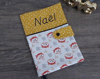 Naissance * Protège carnet de santé, coton, panda roux, personnalisable prénom- sur commande