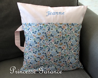 Back to school, birthday * Cushion cover, nap, school, Liberty Betsy Denim, made to order
