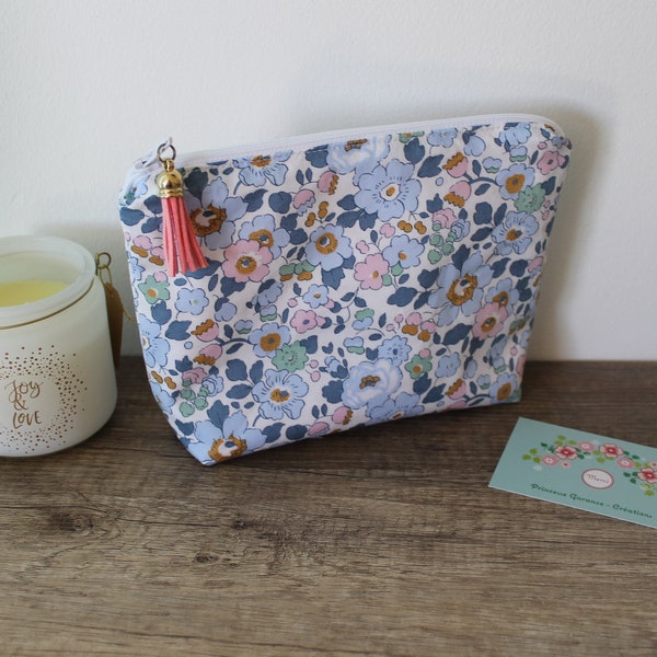 Anniversaire, Fête des mères *Trousse à maquillage, petit bazar, Liberty of London Betsy Denim - sur commande