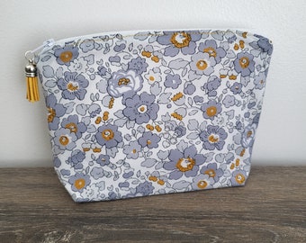 Mother's Day, Birthday * Makeup bag, small bazaar, Liberty of London Betsy gray and mustard - in stock