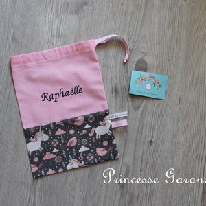 Back to school, Birthday, school, little treasures * Small pouch, sliding link, unicorn cotton, customizable - to order