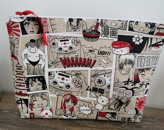Birthday, holiday * A4 cotton manga gamer red pencil case - On order