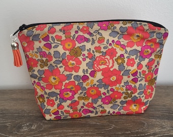 Mother's Day, Birthday * Makeup bag, small bazaar, Liberty of London Betsy fluo tea - in stock