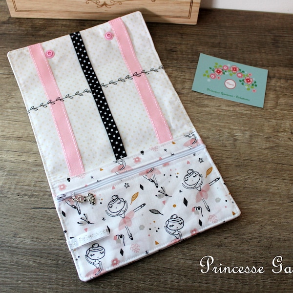 Anniversaire, Pâques * Pochette, Trousse à barrettes, élastiques, coton petites danseuses -sur commande