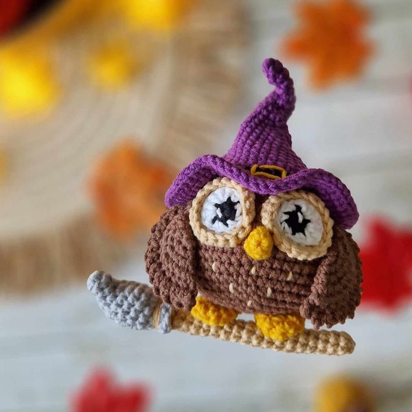 Crochet Halloween owl amigurumi pattern - ENG