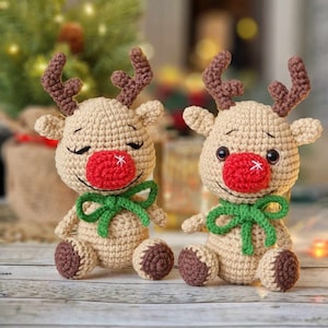 Crochet reindeer amigurumi pattern - ENG