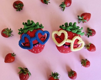 Crochet amigurumi strawberry pattern - ENG