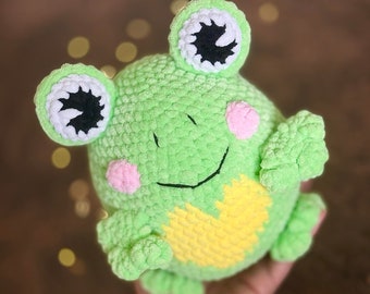 Low Sew crochet squishy plush jumbo frog amigurumi pattern - ENG