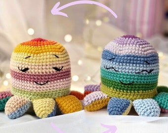 Patron amigurumi poulpe température réversible au crochet - ENG