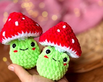 Handmade Mushroom Frog Plushie Amigurumi