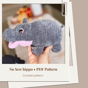 Schema Amigurumi Baby Ippopotamo all'uncinetto senza cucitura - ITA