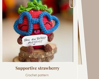 Strawberry Amigurumi Crochet Pattern – Emotional Support Toy (PDF Pattern)